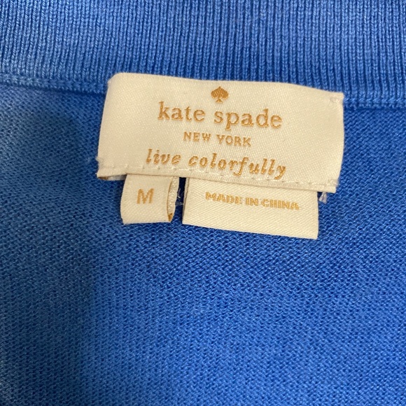 Kate Spade silk cornflower blue bow cardigan - Picture 6 of 10